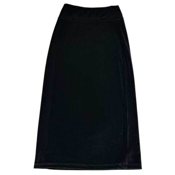 WILFRED FREE Aritzia Bela Velvet Midi Skirt Sz XXS Black - Picture 5 of 5